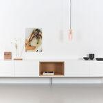 TV-meubel incl. zwart frame + 2 Cocons, RAAT, Loef 275 OV, Hoogglans w